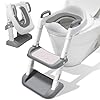 BNWRRCVKE Adaptador WC Niños, Reductor Portatil Orinal Asiento Baño Inodoro con Escalera, Plegable, Ajustable, Antideslizante, Orinales Asientopara 1-10 Niños, Blanco