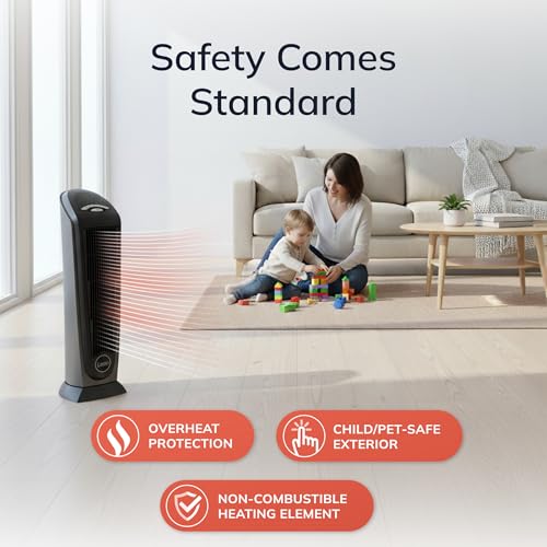 Lasko 23" Ceramic Tower Space Heater with Remote Control - Silver - 751320 - image 7
