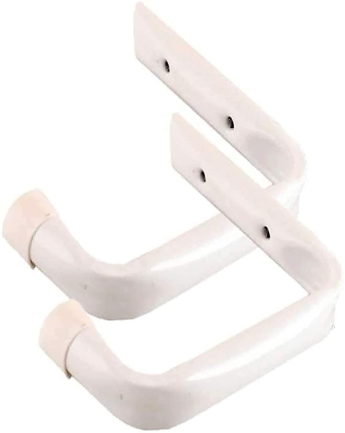 Large Wall Hooks for Hanging Garage Heavy Duty White with 4 Screw Shed Storage Garden Heavy Duty Garage Storage Hooks for Bikes Workshop Tools Hangers Organizing Power Tool Ladder Bulk Items pack of 2