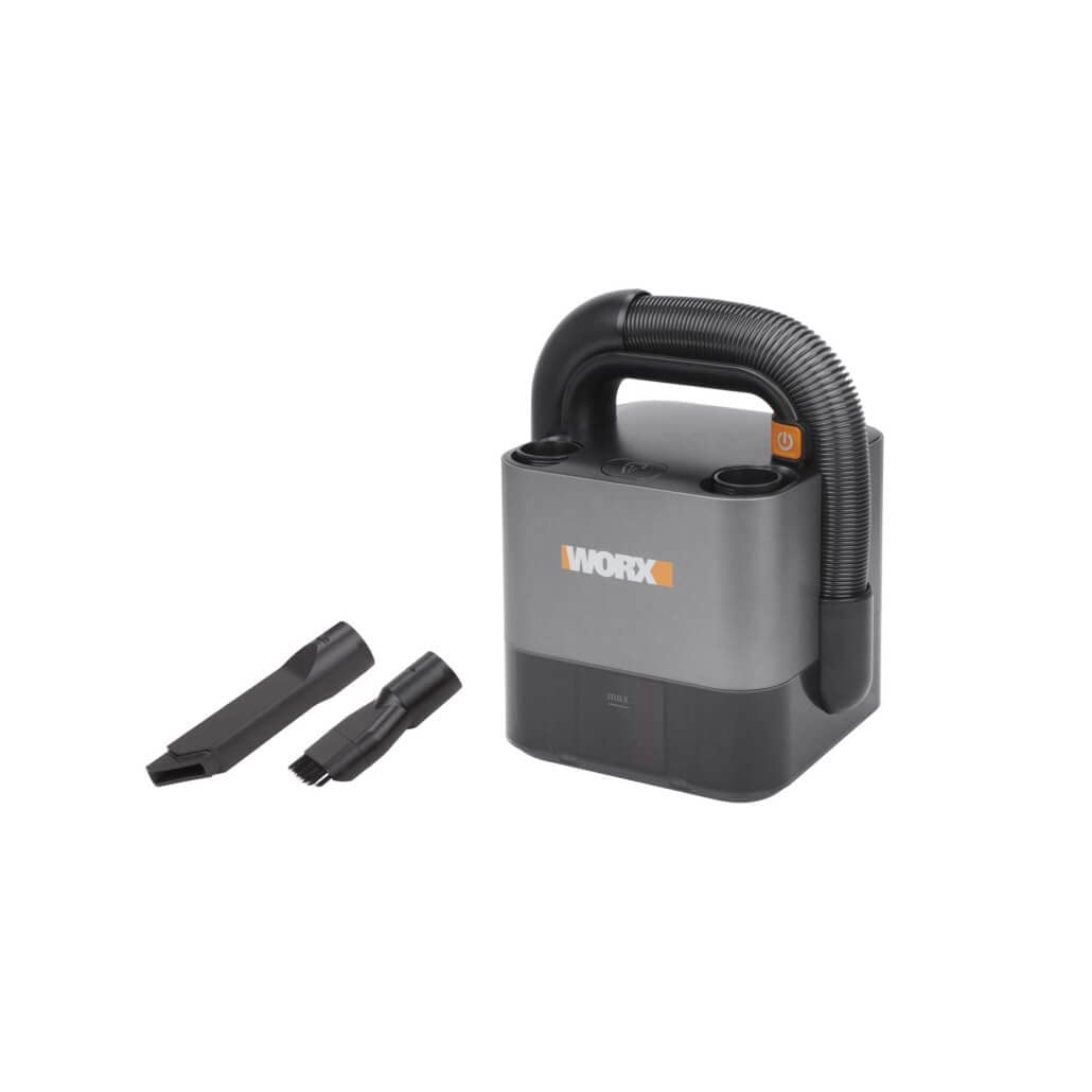 WORX WX030.9 Bezprzewodowy Odkurzacz Samochodowy, Bezworkowy Odkurzacz Ręczny, 20V, z Końcówką do Szczelin i Końcówką Wielofunkcyjną, bez Akumulatora i Ładowarki