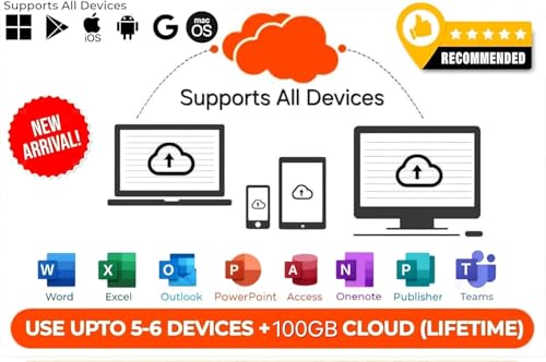 Image of MS 365 Professional Plus with Copilot Ai | New 2026 Launch | (5 Devices, Lifetime Validity) for Win, iOS, macOS, iPADOS, Android | 200 GB Cloud Storage for lifetime | Regular Updates with Unlimited Reinstallations