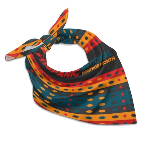 Csemeie National Hispanic Heritage Month Bandana Hair Scarf Headband Adjustable Neckerchief for Men Women Decor