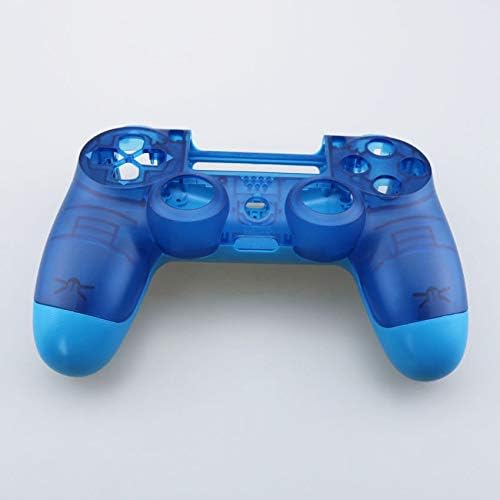 Front+Back Shell Housing Case Cover Protector for Sony PS4 Pro Controller JDS040 JDM-040 Upper Housing Shell Case (Clear Blue)