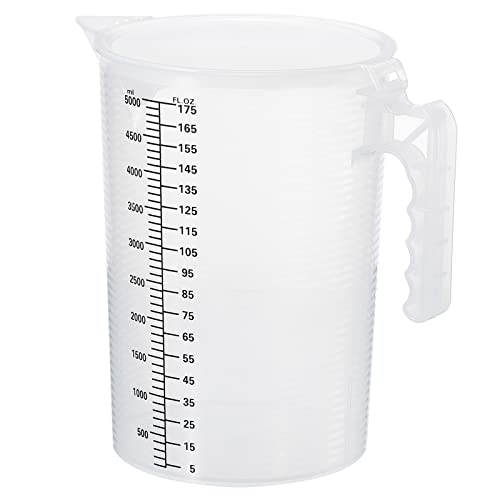 Bécher gradué 5000ml : versez sans éclabousser grâce au bec verseur PP