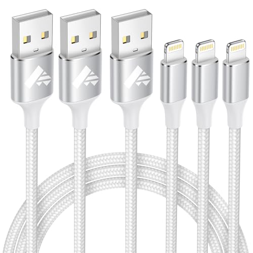 iPhone Charger 3Pack 3FT [Apple MFi Certified] USB Lightning Cable Fast Charging iPhone Charger Cord...