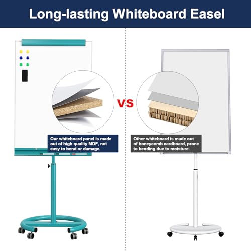 Image of TSJ OFFICE Rolling Whiteboard Standing - 40 x 26 Inches Mobile White Board