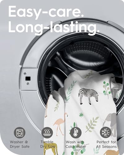 Image of Pack N Play Sheets Fitted, TotBasic Ultra Soft Mini Crib Sheets Safari, Premium Jersey Knit Pack and Play Sheets Neutral, Stretchy Play Yard Sheets for Pack and Play Mattress, 2 Pack (Rabbit Giraff)