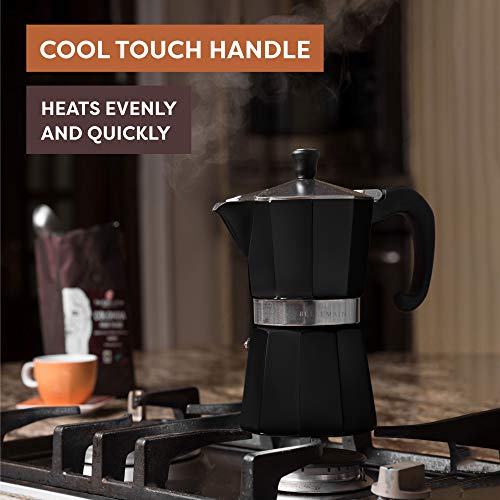 Bellemain Stovetop Espresso Maker Moka Pot (Black, 9 Cup) Givemeacoffe
