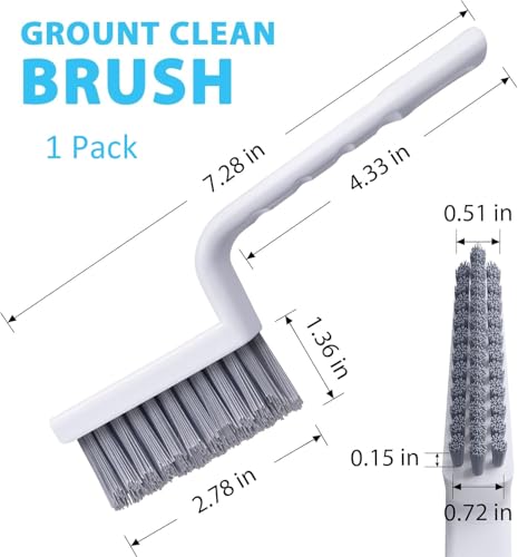 Image of KBZONE 2PCS Grout Cleaner Brush V Shape, Stiff Grout Cleaning Brushes for Tile,Floor Magic Brush, Bathroom Accessory, Cleaning Tools, Grout Scrub Brush Set for Shower, Bathroom, Kitchen, Household Use