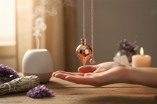 Image of Whirligig Design Openable Copper Pendulum for Reiki Healing, Dowsing & Chakra Balancing - Divination & Meditation Tool for Energy Cleansing