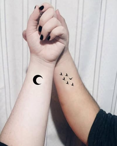 6 Sheets Temporary Tattoos - Raven, Crow & Black Raven for Women & Men