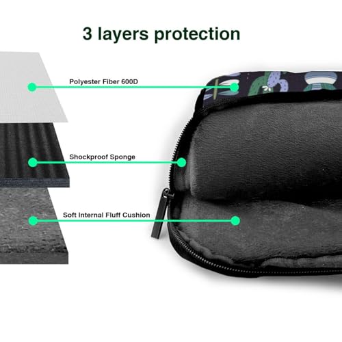 Bolsa para laptop ligera estampado cactus y correa ajustable 6