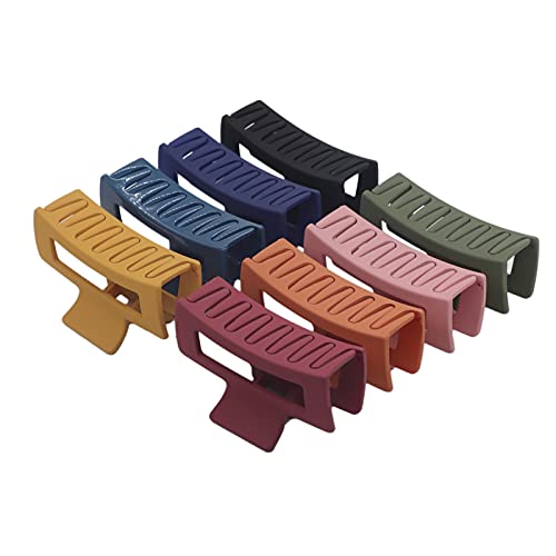 Hair jumbo claw clips Women's thick rectangle claw clip Fashion Hair Styling Accessories for women Girls (8Pcs-S-4.3")