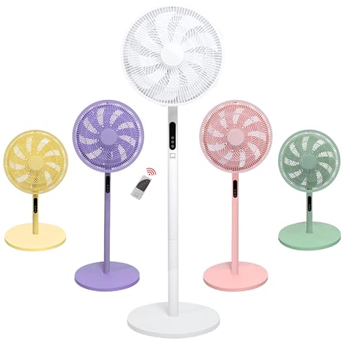 Knight 2in1 16 Pedestal Stand Fan & Desk Fan with Remote Control, Timer & 3 speed Setting | 9 Blades Turbo Wind | Round Base | Oscillation | Easy Assemble - No Tools Required, Off White