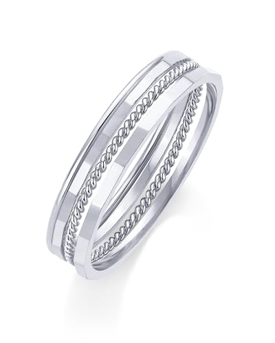 Pavoi 2311-RP02 14K Gold Plated Four Pieces Thin Rings Set For Women | 4 Dainty Stacking Rings Pack | Minimalist Stackable Bands thumb #2