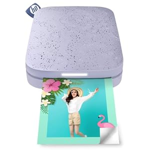 HP Sprocket Sofortbilddrucker, 2 x 3 Zoll (5,1 x 7,5 cm) Zink-Fotopapier mit Kleberückseite, tragbar, kabellos, kompatibel mit iOS- und Android-Geräten via Bluetooth, Violett.