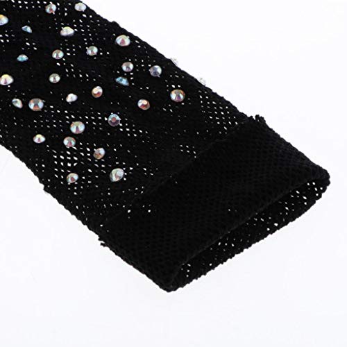 DYNWAVE Meia-calça masculina arrastão cristais, body gay, meia-calça, Preto, Sleeveless