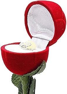 Bluelans® Novelty Red Rose Design Velvet Wedding Engagement Ring Box/Earrings Box/Jewelry Gift Box Case