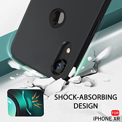 Image of TheGiftKart Liquid Silicone Back Cover Case for iPhone XR | Soft Micro-Fibre Lining Inside | Camera & Screen Protection | Shockproof Back Cover Case for iPhone XR (Silicone, Black)