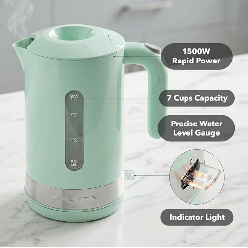 Image of OVENTE 1.8L Electric Kettle, BPA-Free with Easy-Fill Lid, Teal KP413LBL