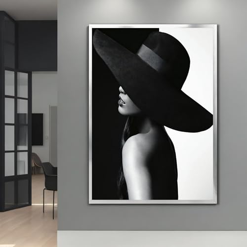 Tableau silhouette noire sur toile pour habiller un mur blanc vide 30x40 - 4