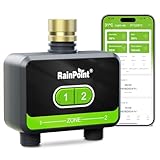 RAINPOINT Bluetooth Water Timer for Garden Hose, Smart Hose Timer 2 Outlet(Not Hub), Wireless Sprinkler Watering Timer with Rain Delay, Automatic Irrigation System for Lawns and Yard