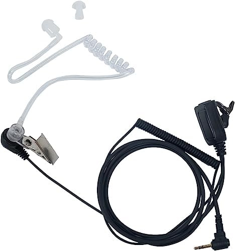 Sarcia 1 Pin 2.5mm Earpiece Headset with PTT Mic for Motorola Walkie Talkie Talkabout MH230R MR350R T100 T200 T200TP T260 T260TP T460 T600 T800 Two Way Radio with Covert Acoustic Tube,10Pack - 1