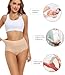 wirarpa Women's Cotton Postpartum Underwear High Waisted Ladies Panties Full Coverage Briefs 4 Pack Beige Medium