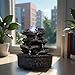 Zen'Light - Zimmerbrunnen Little Rock - Naturwasserfall mit Steineffekt und farbigem LED-Licht - Zen Tischdekoration Ideal für Meditation und Entspannung - Feng-Shui-Objekt Glück - H 23cm