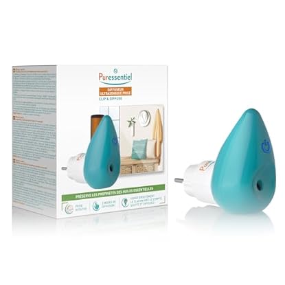 Foto di Puressentiel - Diffusore Ad Ultrasuoni A Presa Clip & Diffuse - Per Oli Essenziali - Silenzioso e Portatile - Con Presa Rotante - Tre Modalità di Diffusione
