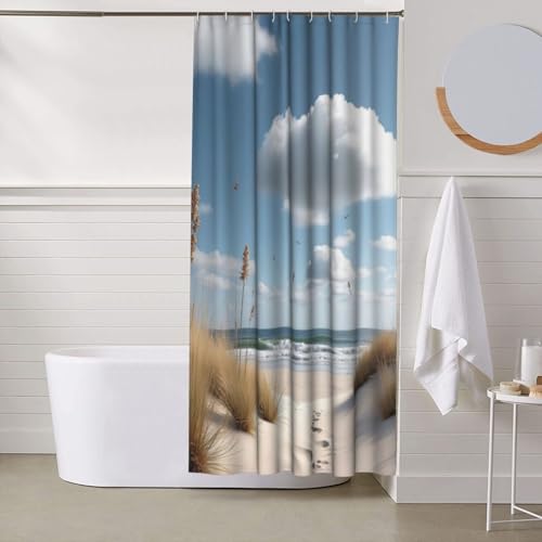 Rideau de douche imprimé plage rideau salle de bain tissu lavable