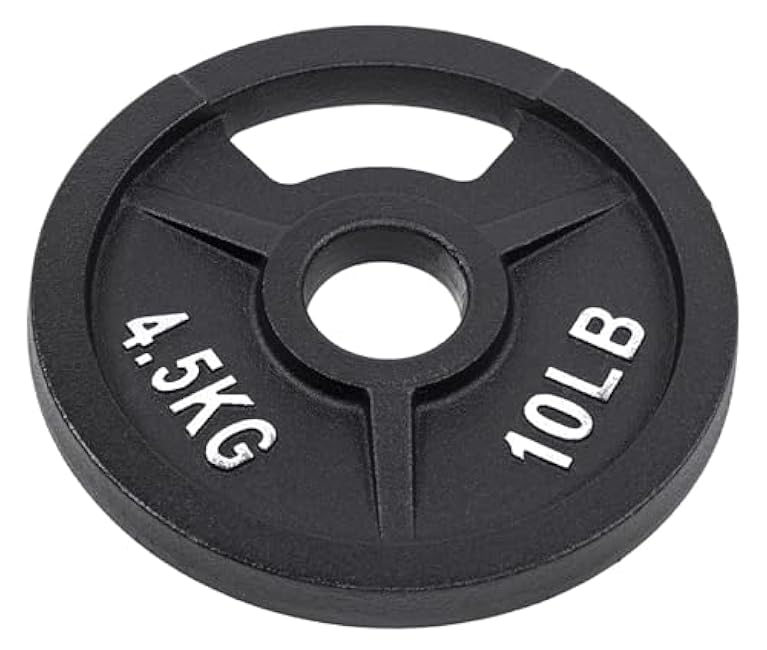 2-Inch Olympic and 1-Inch Standard Cast Iron Weight Plate for Strength Training & Weightlifting, Multiple Weights Available