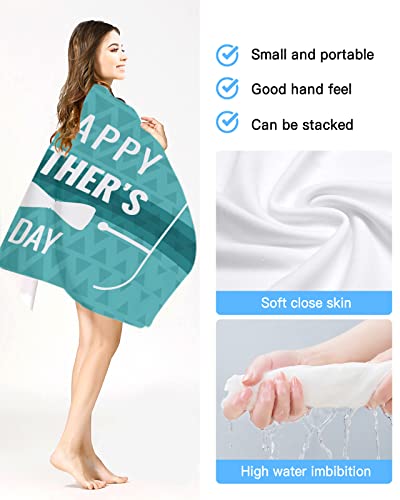 Pakiinno Microfiber Beach Towels, Happy Father's Day Bow Tie Stripe Ripple Triangle Festival Theme Absorbent Sand Free Swim Pool Beach Towel Blanket For Gym Camping Sports,31X63'' #TOP2