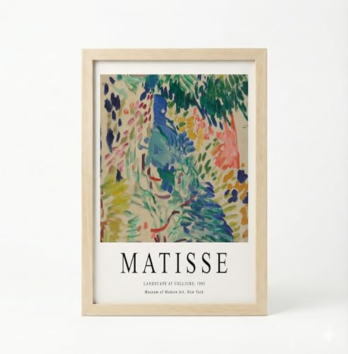 Image of BLINKART Henri MatisAesthetic Modern Art Walls With Frame | Natural Wood Texture | Living Room Bedroom Office Wall Decoration | Poster Home Decor Frames Wall Bedroom | 12x8 Inches (D239)