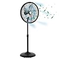 hykolity 18 inch Oscillating High-Velocity Outdoor Pedestal Misting Fan, 3-Speed Patio Fans for Outside, Adjustable Height, 120° Oscillation, Waterproof, Industrial Fan for Outdoor