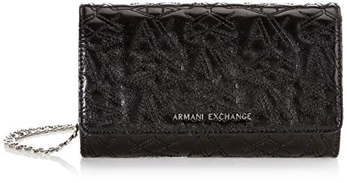 Preisvergleich Produktbild Armani Exchange Damen Wallet With Chain Geldbörse Schwarz (Nero - Black)