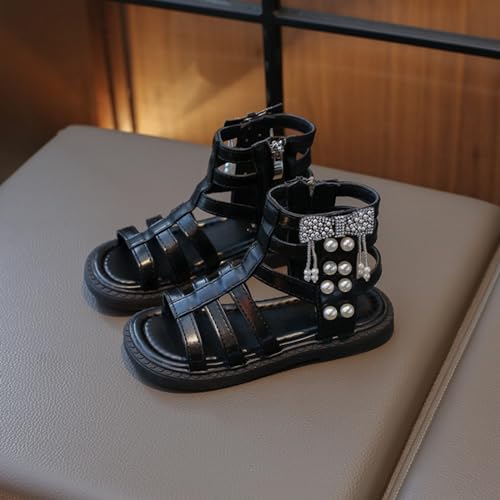 Toddler Girls Sandals Gladiato𝐫 Shoe Side Zipper Non Slip Summer Beach Shoes Outdoor Princess Dress Flat Fashion4