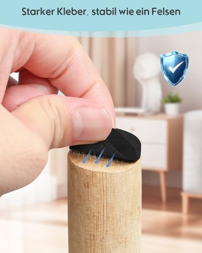 Filzgleiter selbstklebend –111 STK. 5mm verstärkte Dicke Bodenschoner für Stühle, Filz für Stuhlbeine & Möbel – Stuhlgleiter rund & eckig in verschiedenen Größen – Kratzschutz & Geräuschdämpfung