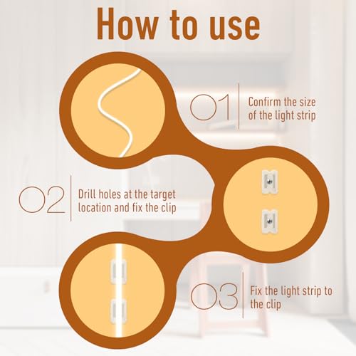 Image of 30Pcs Led Light Clips, Waterproof LED Strip Mounting Clips Holder with Screws, LedLightStrip Clip for 5mm to 6mm LEDStrip Lighting