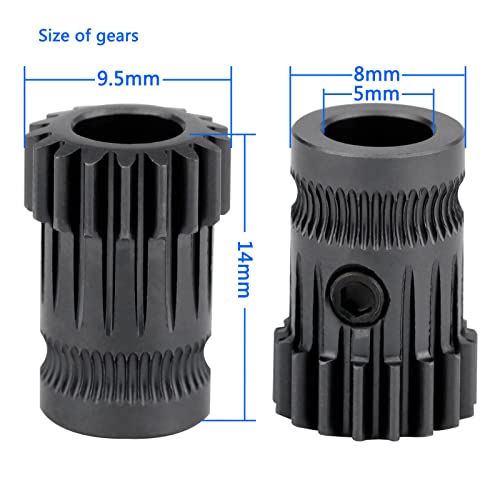 Polisi3D 3D Printer Hardened Steel Mk3 Drive Gear Extruder Dual Gears Kit Drivegears Extrusion Wheel For Upgrade Prusa I3 Mk2/Mk2S/Mk2.5 Mk3S 3D Printer #TOP2