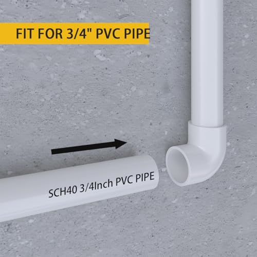 mychoiii 20 Pack White 3/4 inch 90 Degree Elbow Pipe Fittings, 2 Way Right Angle PVC Pipe Elbow Socket x Socket Furniture Build Grade SCH40 PVC Fitting Connectors for DIY PVC Shelf Garden Support - Thumbnail 3
