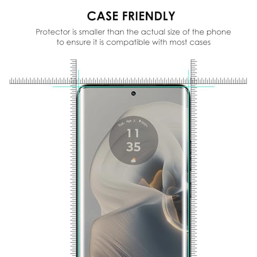 Image of SHILD -(Pack 1 Curved Perfect -Fits Design Tempered Glass Full Screen Protector For Motorola Edge 50 Pro Cellphone|Uv Tempered Glass Protector For Moto Edge 50 Pro -9H Hardness /Hd /Fingerprint Working