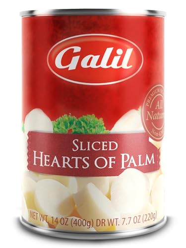 Galil Hearts of Palm Sliced, Non-GMO, 14 oz - All-Natural, Keto & Kosher Snack - Ready to Eat Canned Vegetables, Ideal for Salads & Healthy Meals