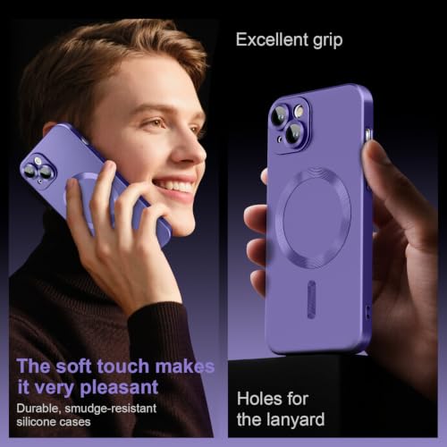 Coque iPhone 15 antichoc avec protection objectif intégrée et aimant MagSafe violet - 6