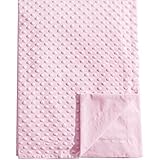 david's kids Micro Fleece Minky Baby Blanket for Girls with Double Layer and Soothing Raised Dots, Breathable and Soft Lightweight Receiving Blanket for Newborns 30x40 Inches, Pink