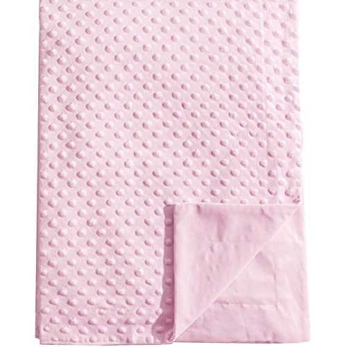 Image of david's kids Micro Fleece Minky Baby Blanket for Girls with Double Layer and Soothing Raised Dots, Breathable and Soft Lightweight Receiving Blanket for Newborns 30x40 Inches, Pink