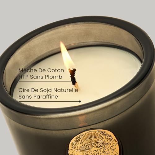 M&SENSE Świeca zapachowa Oud Wood, 260 g, świece zapachowe w szkle, naturalna świeca sojowa, czas palenia 55 godzin, prezent bożonarodzeniowy dla kobiet i mężczyzn