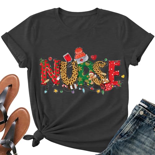 Image of 4th of July Nurse Bow Shirts Women-Cute Patriotic Nurse Bow Short Sleeve American Flag Bowknot Tee Tops