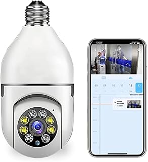 Taishixing Smart WiFi Camera, 1080P 2.4G/5.0GWireless Light Bulb Camera WiFi Outdoor 360 Degree, Light Bulb Security Camera with Motion Detection, Two-Way AudioFree cloud storage