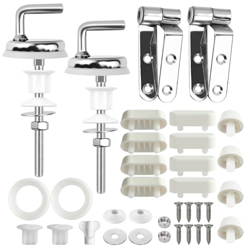 35 Pièces Kit Fixation Abattant WC Inclut 23 Charniere Abattant WC Inox 12 Coussinets Amortisseurs...